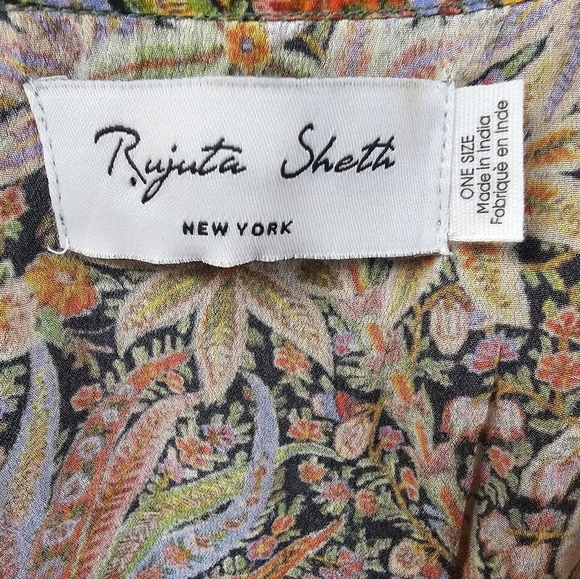 Anthropologie Caftan by Rujuta Sheth Cinched OS floral paisley - Picture 5 of 8